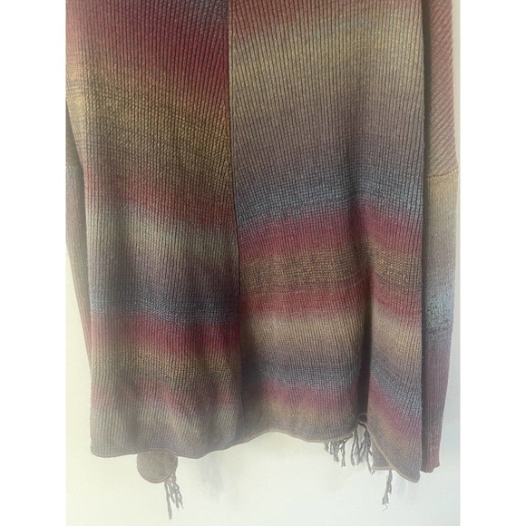 KAKTUS WATERFALL CARDIGAN WOMENS 2X3X FRINGE WARM BOHO SOUTHWESTERN OPEN SWEATER - Picture 10 of 12